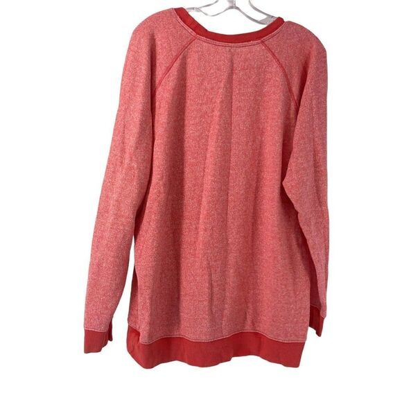 PINK Victorias Secret Sweatshirt Red Relaxed Fit Longline Athleisure Size Small - Picture 2 of 6